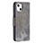 Leather Case Stands Fashionable Pattern Flip Cover L05 Holder for Apple iPhone 13 Gray