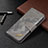 Leather Case Stands Fashionable Pattern Flip Cover L05 Holder for Apple iPhone 13 Gray