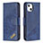 Leather Case Stands Fashionable Pattern Flip Cover L05 Holder for Apple iPhone 13 Mini Blue