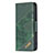 Leather Case Stands Fashionable Pattern Flip Cover L05 Holder for Apple iPhone 13 Mini Green