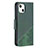 Leather Case Stands Fashionable Pattern Flip Cover L05 Holder for Apple iPhone 13 Mini Green