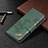 Leather Case Stands Fashionable Pattern Flip Cover L05 Holder for Apple iPhone 13 Mini Green