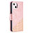 Leather Case Stands Fashionable Pattern Flip Cover L05 Holder for Apple iPhone 13 Mini Rose Gold