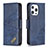 Leather Case Stands Fashionable Pattern Flip Cover L05 Holder for Apple iPhone 14 Pro Blue