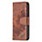 Leather Case Stands Fashionable Pattern Flip Cover L05 Holder for Apple iPhone 14 Pro Brown