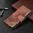 Leather Case Stands Fashionable Pattern Flip Cover L05 Holder for Apple iPhone 14 Pro Brown