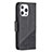 Leather Case Stands Fashionable Pattern Flip Cover L05 Holder for Apple iPhone 14 Pro Max Black