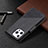 Leather Case Stands Fashionable Pattern Flip Cover L05 Holder for Apple iPhone 14 Pro Max Black