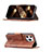 Leather Case Stands Fashionable Pattern Flip Cover L05 Holder for Apple iPhone 14 Pro Max Brown