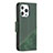 Leather Case Stands Fashionable Pattern Flip Cover L05 Holder for Apple iPhone 14 Pro Max Green