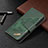 Leather Case Stands Fashionable Pattern Flip Cover L05 Holder for Apple iPhone 14 Pro Max Green