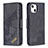 Leather Case Stands Fashionable Pattern Flip Cover L05 Holder for Apple iPhone 15 Black