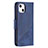 Leather Case Stands Fashionable Pattern Flip Cover L05 Holder for Apple iPhone 15 Blue