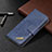 Leather Case Stands Fashionable Pattern Flip Cover L05 Holder for Apple iPhone 15 Blue