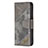 Leather Case Stands Fashionable Pattern Flip Cover L05 Holder for Apple iPhone 15 Pro Max Gray