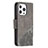 Leather Case Stands Fashionable Pattern Flip Cover L05 Holder for Apple iPhone 15 Pro Max Gray