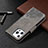 Leather Case Stands Fashionable Pattern Flip Cover L05 Holder for Apple iPhone 15 Pro Max Gray