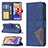 Leather Case Stands Fashionable Pattern Flip Cover L06 Holder for Apple iPhone 13 Blue