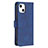 Leather Case Stands Fashionable Pattern Flip Cover L06 Holder for Apple iPhone 13 Blue