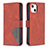 Leather Case Stands Fashionable Pattern Flip Cover L06 Holder for Apple iPhone 13 Brown