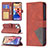 Leather Case Stands Fashionable Pattern Flip Cover L06 Holder for Apple iPhone 13 Mini Brown