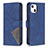 Leather Case Stands Fashionable Pattern Flip Cover L06 Holder for Apple iPhone 14 Blue