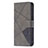 Leather Case Stands Fashionable Pattern Flip Cover L06 Holder for Apple iPhone 14 Gray