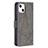 Leather Case Stands Fashionable Pattern Flip Cover L06 Holder for Apple iPhone 14 Gray