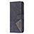 Leather Case Stands Fashionable Pattern Flip Cover L06 Holder for Apple iPhone 14 Plus Black