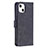 Leather Case Stands Fashionable Pattern Flip Cover L06 Holder for Apple iPhone 14 Plus Black