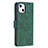 Leather Case Stands Fashionable Pattern Flip Cover L06 Holder for Apple iPhone 14 Plus Green