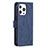 Leather Case Stands Fashionable Pattern Flip Cover L06 Holder for Apple iPhone 14 Pro Blue