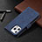 Leather Case Stands Fashionable Pattern Flip Cover L06 Holder for Apple iPhone 14 Pro Blue