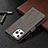 Leather Case Stands Fashionable Pattern Flip Cover L06 Holder for Apple iPhone 14 Pro Gray