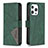 Leather Case Stands Fashionable Pattern Flip Cover L06 Holder for Apple iPhone 14 Pro Green