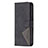 Leather Case Stands Fashionable Pattern Flip Cover L06 Holder for Apple iPhone 14 Pro Max Black