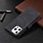 Leather Case Stands Fashionable Pattern Flip Cover L06 Holder for Apple iPhone 14 Pro Max Black