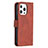 Leather Case Stands Fashionable Pattern Flip Cover L06 Holder for Apple iPhone 14 Pro Max Brown