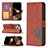 Leather Case Stands Fashionable Pattern Flip Cover L06 Holder for Apple iPhone 14 Pro Max Brown