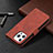 Leather Case Stands Fashionable Pattern Flip Cover L06 Holder for Apple iPhone 14 Pro Max Brown