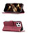 Leather Case Stands Fashionable Pattern Flip Cover L06 Holder for Apple iPhone 14 Pro Max Red