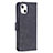 Leather Case Stands Fashionable Pattern Flip Cover L06 Holder for Apple iPhone 15 Black