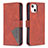 Leather Case Stands Fashionable Pattern Flip Cover L06 Holder for Apple iPhone 15 Brown