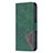 Leather Case Stands Fashionable Pattern Flip Cover L06 Holder for Apple iPhone 15 Green