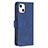 Leather Case Stands Fashionable Pattern Flip Cover L06 Holder for Apple iPhone 15 Plus Blue