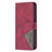 Leather Case Stands Fashionable Pattern Flip Cover L06 Holder for Apple iPhone 15 Plus Red