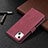 Leather Case Stands Fashionable Pattern Flip Cover L06 Holder for Apple iPhone 15 Plus Red