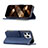 Leather Case Stands Fashionable Pattern Flip Cover L06 Holder for Apple iPhone 15 Pro Max Blue