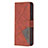 Leather Case Stands Fashionable Pattern Flip Cover L06 Holder for Apple iPhone 16 Pro Brown