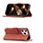 Leather Case Stands Fashionable Pattern Flip Cover L06 Holder for Apple iPhone 16 Pro Brown